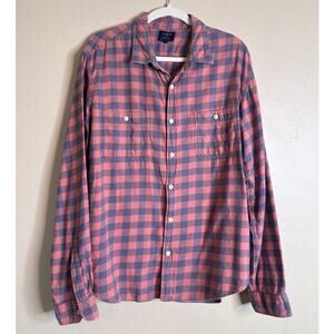 Men's J.Crew Flannel Orange/Grey XL